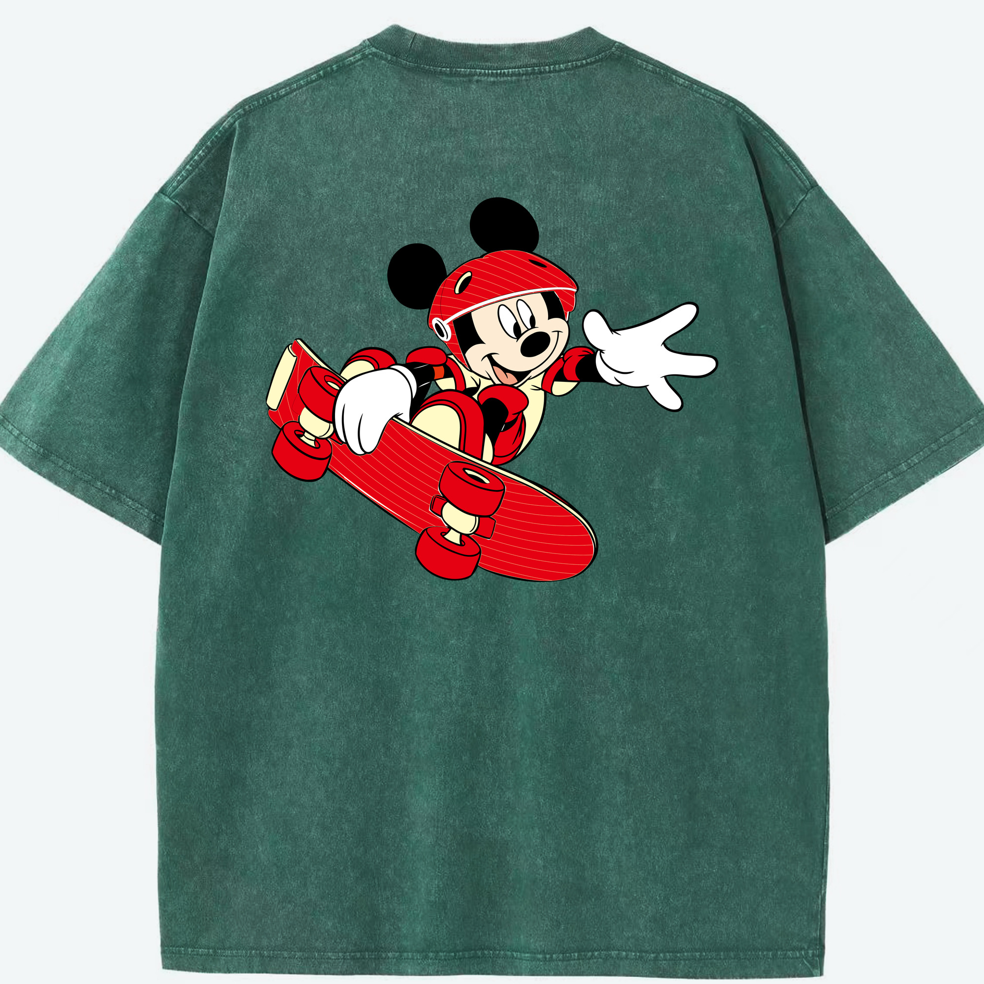 （画像用） ミッキーマウス Mickey Mouse 綿100% ヴィンテージ風 半袖Tシャツ（背面プリント）